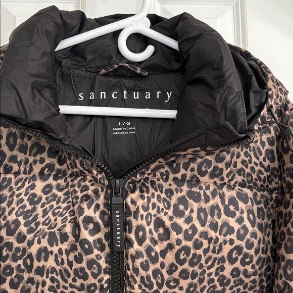 Sanctuary French Kitty Animal Print “Puffer-Up Jacket”’ with Hood - Picture 2 of 14
